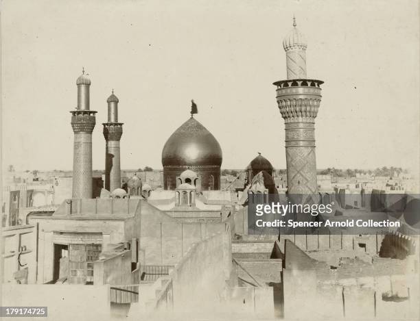 The Imam Husayn Shrine in Karbala, Iraq, circa 1880. It is one of the oldest mosques in the world, and stands on the grave of Hussein ibn Ali, a...