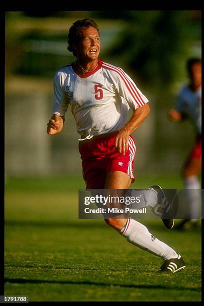 Tom Dooley of the United States soccer team in action during training in Mission Viejo, California. Mandatory Credit: Mike Powell /Allsport