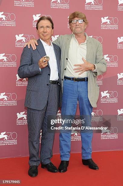 Producer Bruno Benetti and director Gianni Bozzacchi attend "Non Eravamo Solo... Ladri di Biciclette. Il Neorealismo" Premiere during the 70th Venice...