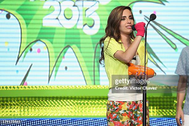 Fernanda Urdapilleta speaks on stage during the Kids Choice Awards Mexico 2013 at Pepsi Center WTC on August 31, 2013 in Mexico City, Mexico.