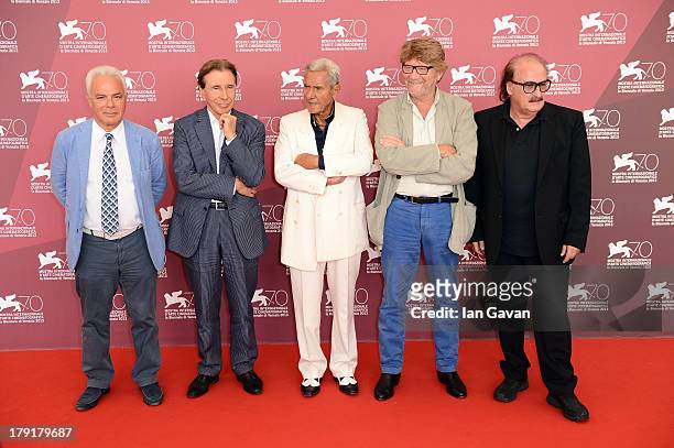 Associate producer Francesco Colonna, executive producer Bruno Benetti, actor Enzo Staiola, Director Gianni Bozzacchi wearing the Jaeger-LeCoultre...