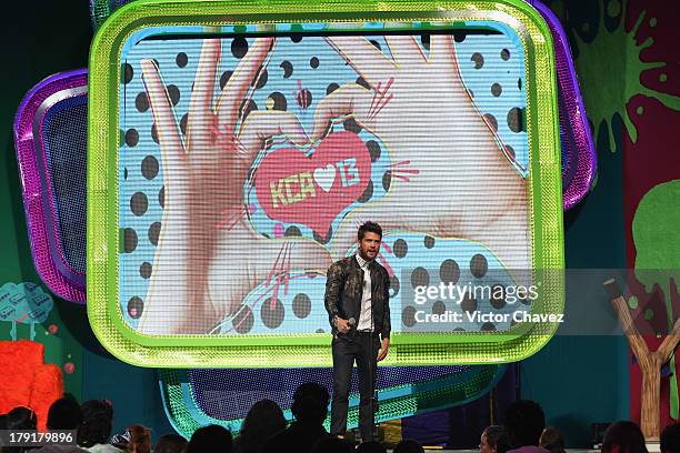 Andres Mercado speaks onstage during the Kids Choice Awards Mexico 2013 at Pepsi Center WTC on August 31, 2013 in Mexico City, Mexico.