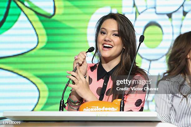 Ale Muller speaks onstage during the Kids Choice Awards Mexico 2013 at Pepsi Center WTC on August 31, 2013 in Mexico City, Mexico.