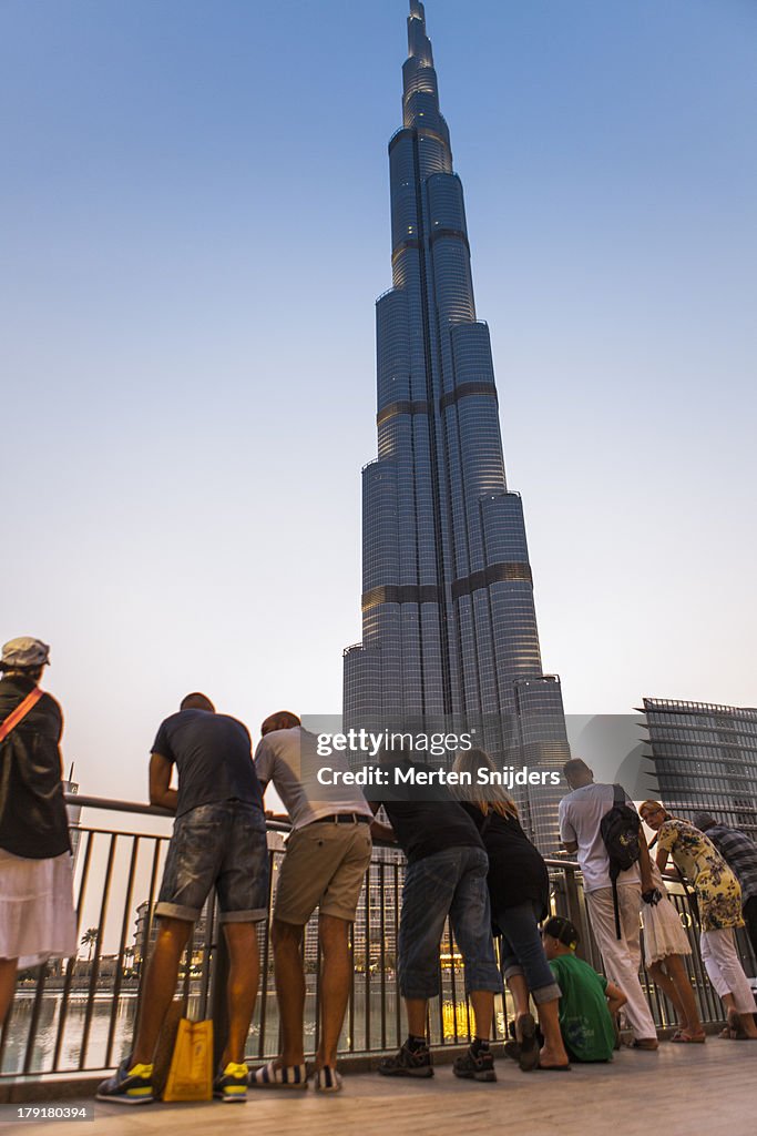 Tourists at Burj Khalifa Lake