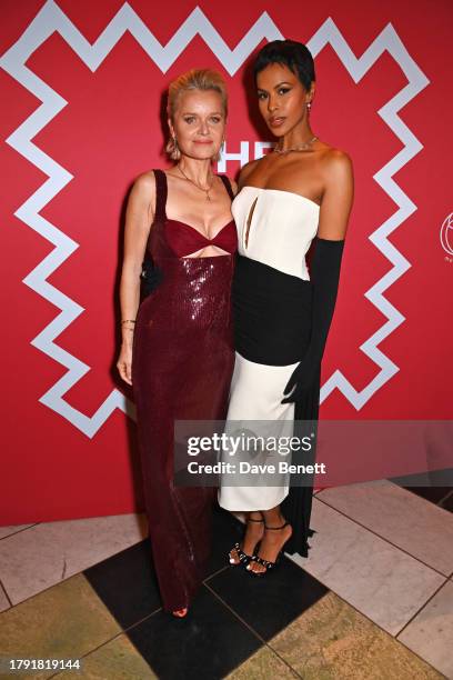 Dr Barbara Sturm and Sabrina Elba attend The Inaugural Mothers' Ball presented by mothers2mothers at The V&A South Kensington on November 13, 2023 in...