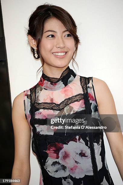 Actress and singer Miori Takimoto attends "Kaze Tachinu" Photocall during the 70th Venice International Film Festival at Palazzo del Casino on...