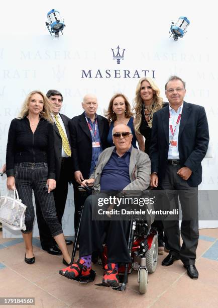 Mayor of Taormina Eligio Giardina, guest, Rosetta Sannelli, Actress Tiziana Rocca, guest and Director Bernardo Bertolucci attend Premio Kineo...