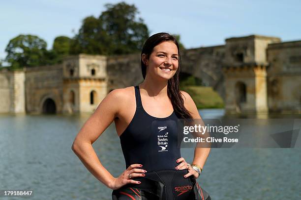 Keri-Anne Payne poses prior to the British Gas SwimBritain event at Blenheim Palace on September 1, 2013 in Woodstock, England. SwimBritain events...