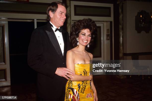 Susan Lucci and her husband, Helmut Huber, are photographed at Night of 100 Stars event March 8, 1982 in New York City.