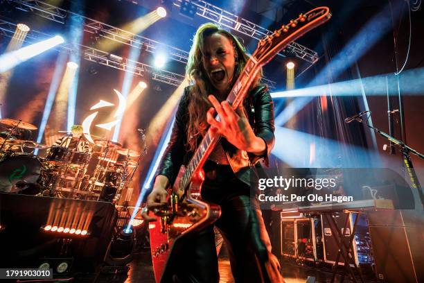 Lizzy Hale from Halestorm performs on stage at Sentrum Scene on November 13, 2023 in Oslo, Norway.