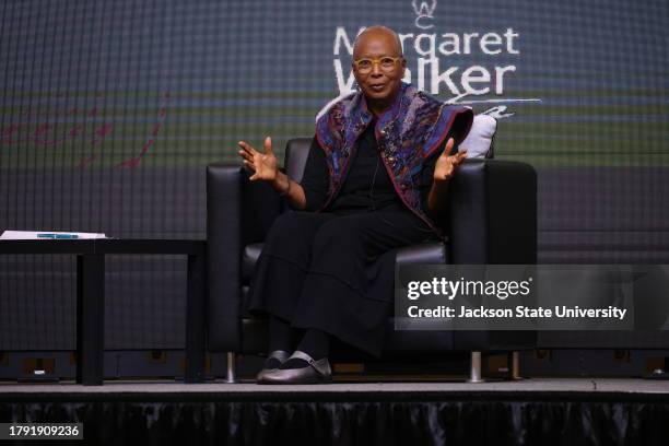 Jackson, MS Iconic novelist, short story writer, poet, and social activist shares her thoughts with Jackson State professor Ebony Lumumba during her...