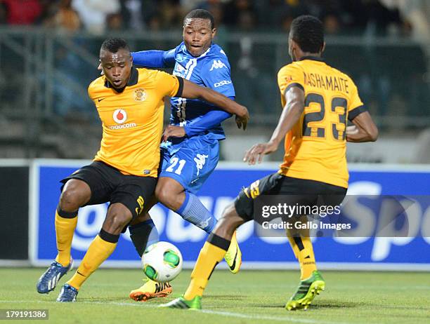 Thuso Phala of Supersport and Tsepo Masilela of Chiefs in action during the Absa Premiership match between SuperSport United and Kaizer Chiefs from...