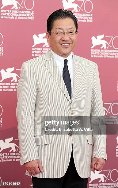 The president of the Studio Ghibli Koji Hoshino attends 'The Wind Rises' Photocall during the 70th Venice International Film Festival at the Palazzo...