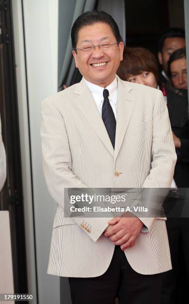 The president of the Studio Ghibli Koji Hoshino attends 'The Wind Rises' Photocall during the 70th Venice International Film Festival at the Palazzo...