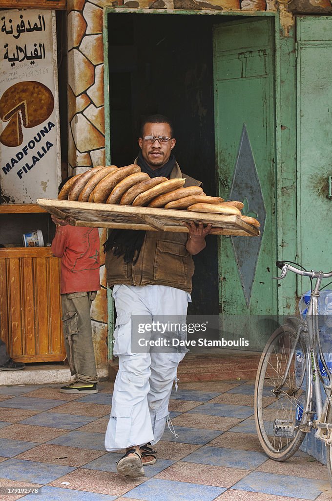 Fresh bread from the bakery in Morocco