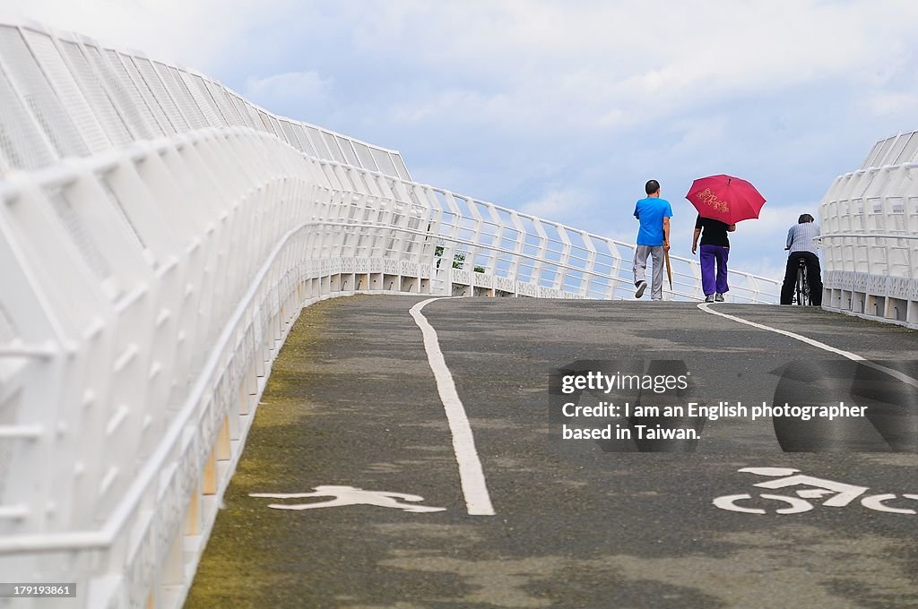 Road Bridge with Pedestrians