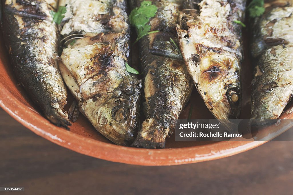 Grilled sardines