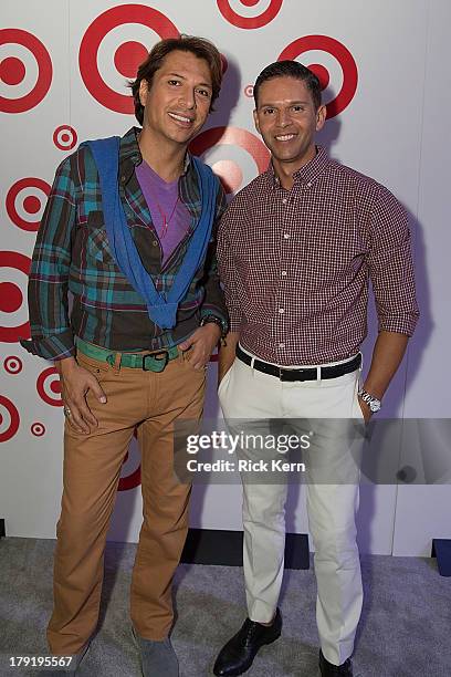 Host and fashion journalist Rodner Figueroa and Roberto Diaz pose at the Festival People en Español Presented by Target at the Henry B. Gonzalez...