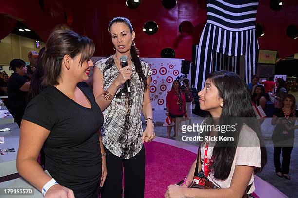 Evelin Santos hosts the Target beauty station at the Festival People en Español Presented by Target at the Henry B. Gonzalez Convention Center on...