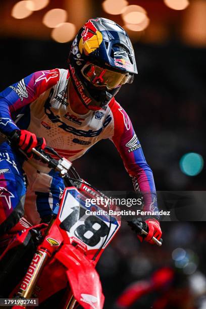 Jett LAWRENCE of Australia, SX1 rider during the Supercross 2023 - Freestyle motocross at Paris La Defense Arena on November 19, 2023 in Nanterre,...