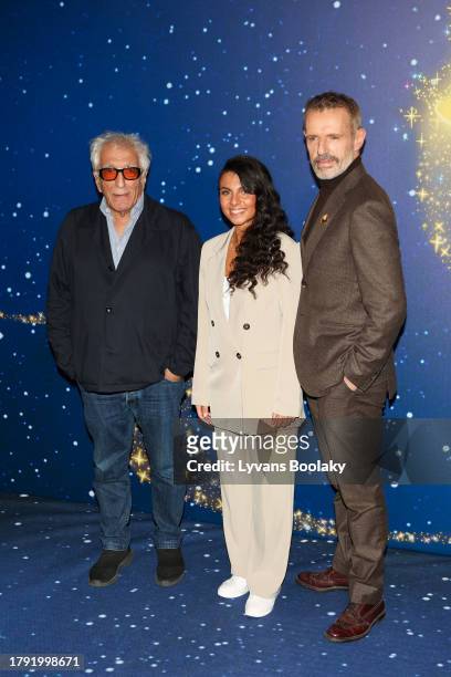 Gérard Darmon, Océane Demontis and Lambert Wilson attend the "WISH - Asha Et La Bonne Etoile" Paris Premiere Gala on November 13, 2023 in Paris,...