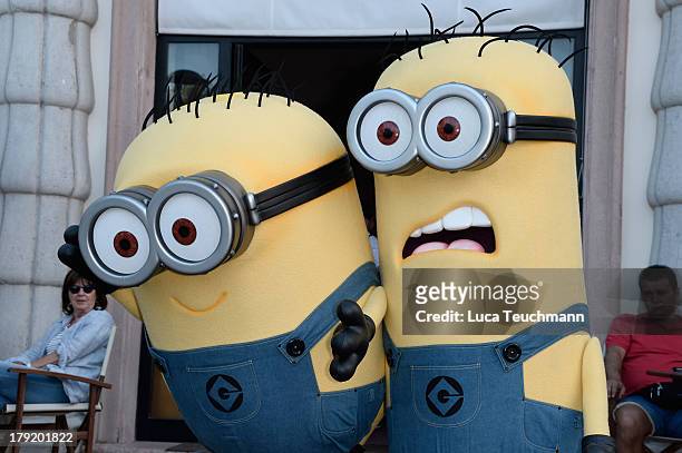Minions from the film 'Despicable Me' are seen during the 70th Venice International Film Festival on September 1, 2013 in Venice, Italy.