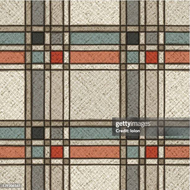 seamless retro fabric swatch with lines - linen texture background stock illustrations