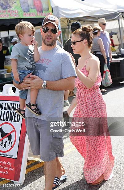 Milo Bugliari, David Bugliari and Alyssa Milano are seen on September 1, 2013 in Los Angeles, California.