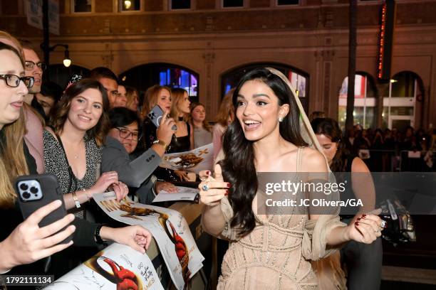 Rachel Zegler attends "The Hunger Games: The Ballad Of Songbirds & Snakes" Los Angeles Premiere at TCL Chinese Theatre on November 13, 2023 in...