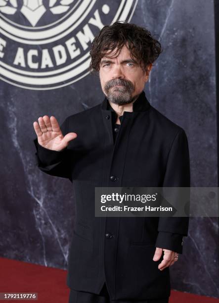 Peter Dinklage attends "The Hunger Games: The Ballad Of Songbirds & Snakes" Los Angeles Premiere at TCL Chinese Theatre on November 13, 2023 in...