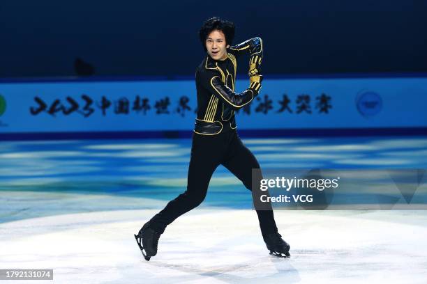 Adam Siao Him Fa of France performs during the Exhibition gala on day three of the ISU Grand Prix of Figure Skating - Cup of China 2023 at Chongqing...