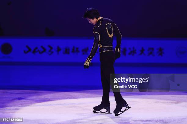 Adam Siao Him Fa of France performs during the Exhibition gala on day three of the ISU Grand Prix of Figure Skating - Cup of China 2023 at Chongqing...