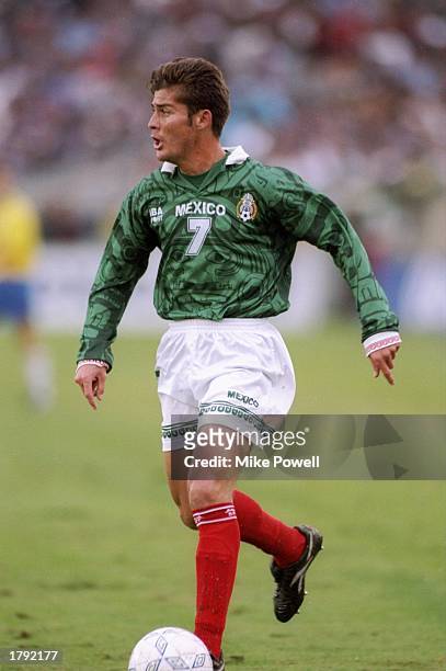 Ramon Ramirez of Mexico stands on the field during a Gold Cup game against Brazil at the Los Angeles Memorial Coliseum in Los Angeles, California....