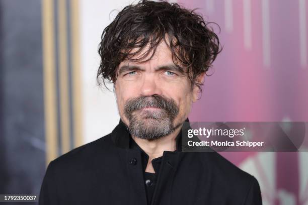 Peter Dinklage attends the Los Angeles premiere of "The Hunger Games: The Ballad Of Songbirds & Snakes" at TCL Chinese Theatre on November 13, 2023...