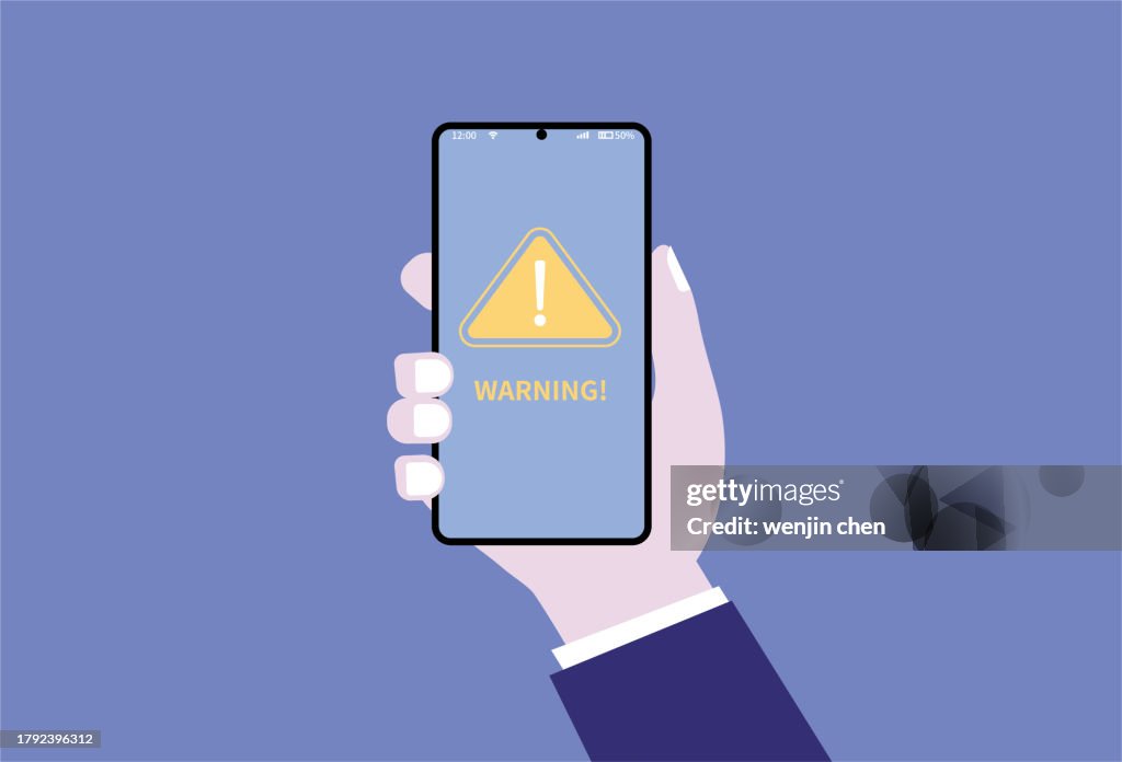 Phone Warning Example Mobile Phone Warning Symbol High-Res Vector Graphic - Getty Images