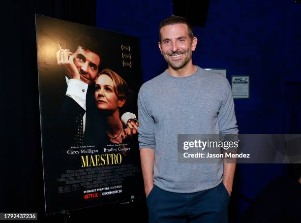 Bradley Cooper attends Maestro NY AMPAS Tastemaker at The Whitby Hotel on November 13, 2023 in New York City.