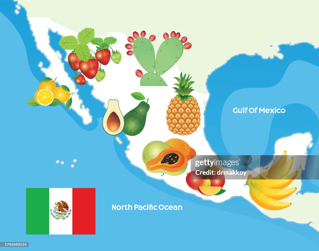 México Frutas Mapa
