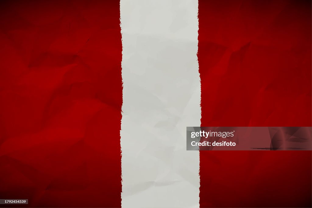 Horizontal empty blank rough textured crumpled paper vector background with retro grunge white coloured centre stripe in brush stroke or torn stripe