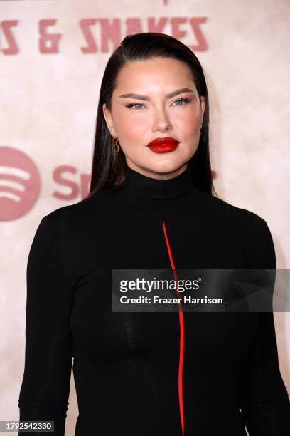 Adriana Lima attends "The Hunger Games: The Ballad of Songbirds & Snakes" Los Angeles Premiere at TCL Chinese Theatre on November 13, 2023 in...