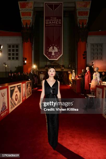 Ashley Liao attends "The Hunger Games: The Ballad Of Songbirds And Snakes" Los Angeles Fan Event at TCL Chinese Theatre on November 13, 2023 in...