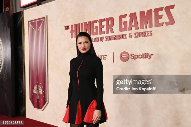 Adriana Lima attends "The Hunger Games: The Ballad Of Songbirds And Snakes" Los Angeles Fan Event at TCL Chinese Theatre on November 13, 2023 in...
