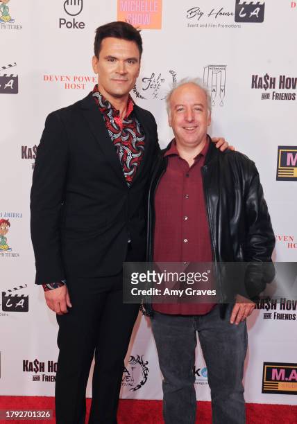 Kash Hovey and Gary Robinson attend Kash Hovey And Friends At Film Fest LA At LA Live 2023 at Regal LA Live on November 18, 2023 in Los Angeles,...