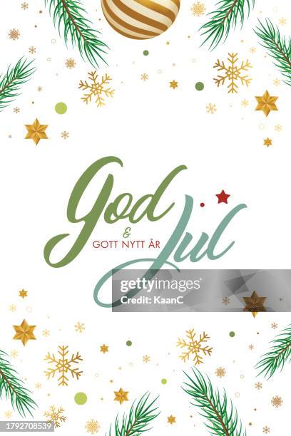 god jul. swedish lettering. merry christmas. lettering. calligraphy vector illustration. vector stock illustration - god stock illustrations