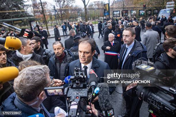 Le chef d'entreprise Yonathan Arfi lors de la marche Pour la République et contre l'Antisémitisme le 12 novembre 2023 à Paris.