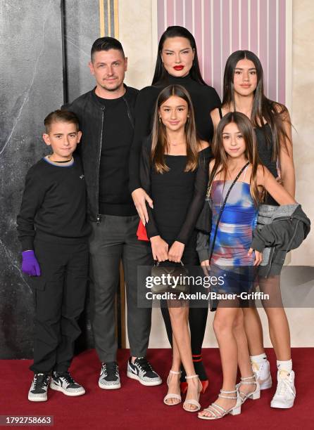 Andre Lemmers, Adriana Lima and family attend "The Hunger Games: The Ballad Of Songbirds & Snakes" Los Angeles Premiere at TCL Chinese Theatre on...