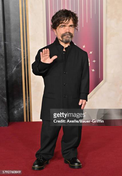 Peter Dinklage attends "The Hunger Games: The Ballad Of Songbirds & Snakes" Los Angeles Premiere at TCL Chinese Theatre on November 13, 2023 in...