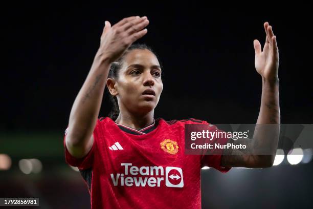 Geyse of Manchester United WFC during the Barclays FA Women's Super League match between Manchester United and Manchester City at Old Trafford,...