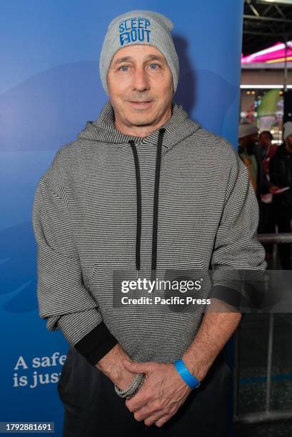 Brian Cashman, New York Yankee Senior Vice President and General Manager attends sleep out night on Times Square as part of Covenant House annual...