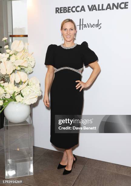 Zara Tindall attends a VIP breakfast celebrating the relaunch of Rebecca Vallance at Harrods on November 14, 2023 in London, England.