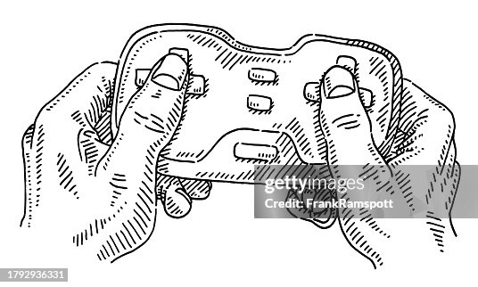 Hands Holding Video Game Controller Drawing Hands Holding Video Game Controller Drawing